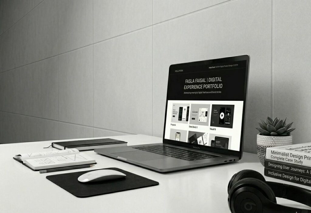 freelance digital marketer portfolio displayed on laptop screen